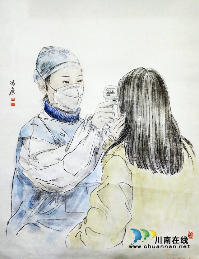 馮廣創(chuàng)作的中國國畫《天使》.jpg