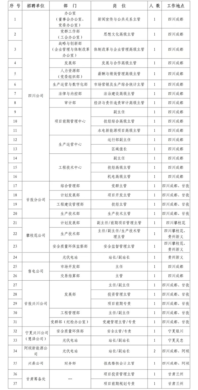 正在報(bào)名！?國(guó)家電投集團(tuán)四川電力有限公司公開(kāi)招聘→