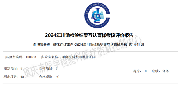 滿分通過！瀘州市55項檢驗項目通過川渝檢驗結(jié)果互認