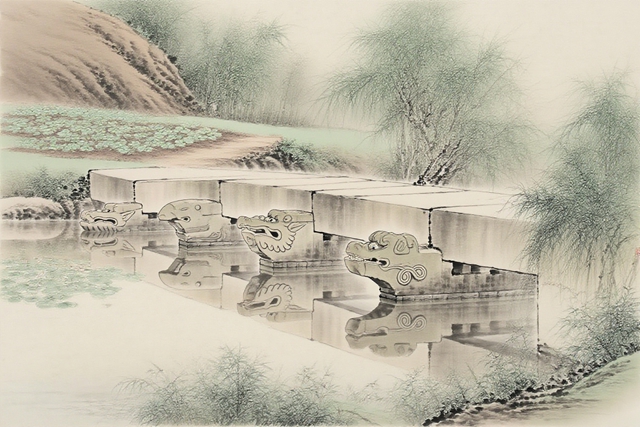 瀘縣石橋鎮(zhèn)：石沉茶海護(hù)青壑，橋枕鄉(xiāng)疇聽(tīng)黛濤