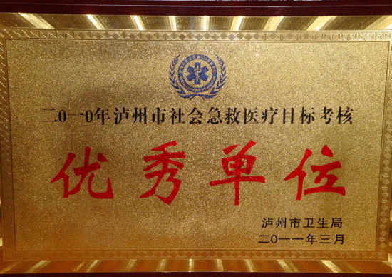 瀘醫(yī)附院急救站獲市級(jí)優(yōu)秀單位稱號(hào)