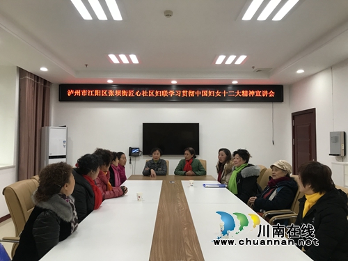 江陽區(qū)張壩街道匠心社區(qū)婦聯(lián)開展“學(xué)習(xí)貫徹中國婦女十二大精神宣講會”活動(圖1)