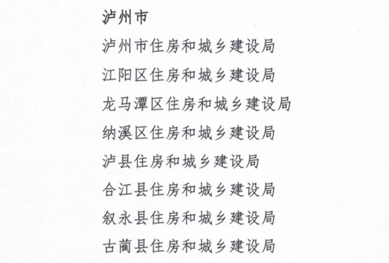 全省農(nóng)村危房改造工作突出單位、個人，瀘州這些集體、個人上榜