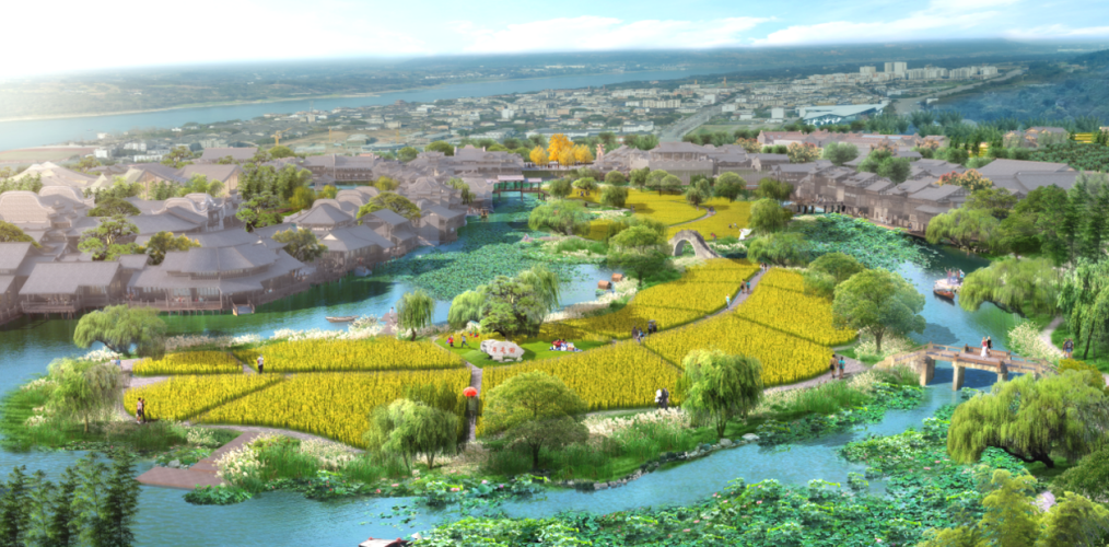雛形初現(xiàn)：宜賓李莊古鎮(zhèn)月亮田景點(diǎn)“水街”進(jìn)入蓄水階段(圖9)