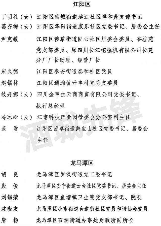 中共瀘州市委組織部關(guān)于全市“兩優(yōu)一先” 擬表彰對(duì)象的公示(圖1)