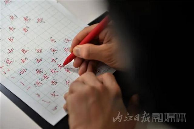 厲害了！內(nèi)江硬筆書法達(dá)人一年多“吸粉”18萬人(圖2)